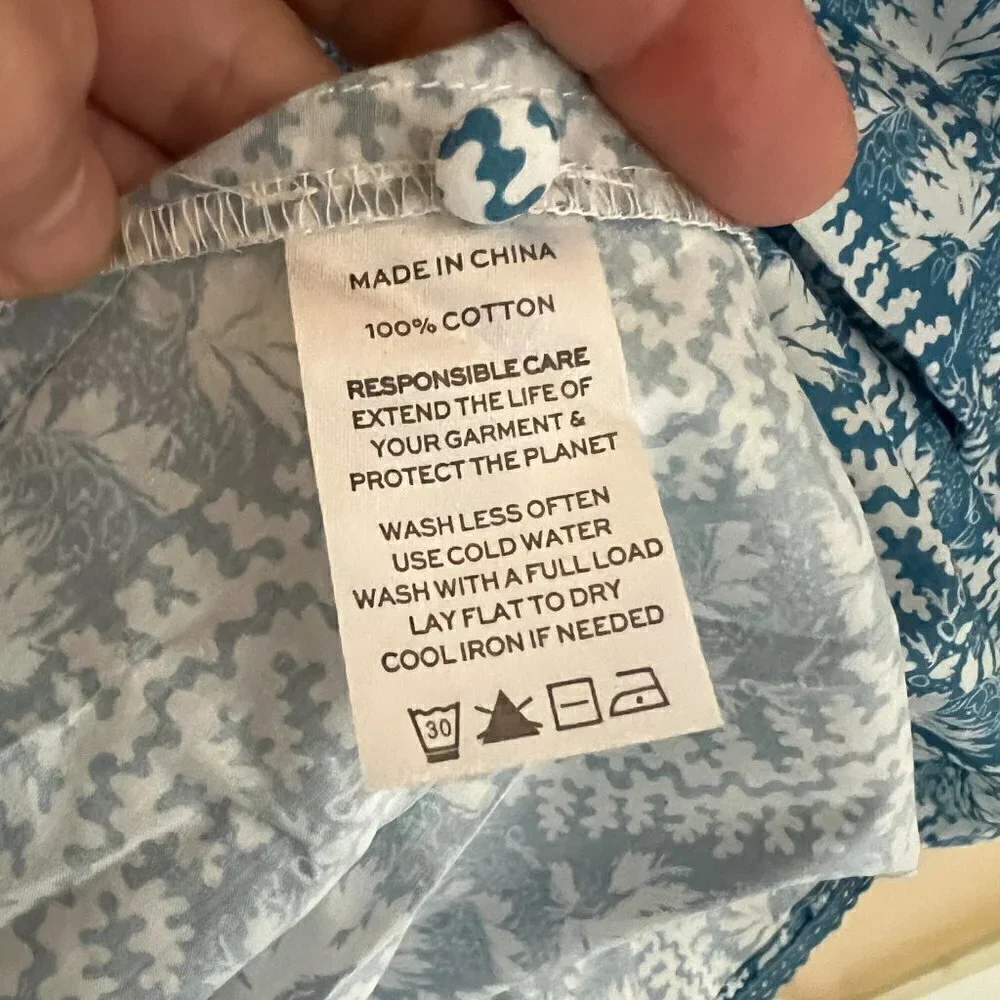 Hill House The Tiny Lottie Dress Blue Linear Floral